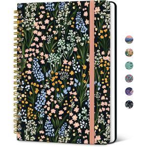 image:imageTaja Spiral Lined Journal for Women Notebook for Work with Pretty Cover 140 College Ruled Pages Hardcover Notebook for Journaling Note Taking Bible Study Color SplashBSpring Scatter