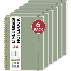image:imageTaja Spiral Lined Notebook 85x11 Notebooks for Work Large A4 Journal for Women amp Men College Ruled Journaling Notebook for Writing Plastic Cover Spiral Journal PurpleBGreen