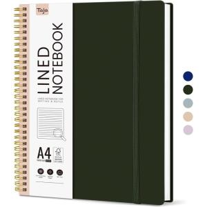 image:imageTaja Spiral Lined Notebook 85x11 Notebooks for Work Large A4 Journal for Women amp Men College Ruled Journaling Notebook for Writing Plastic Cover Spiral Journal PurpleHOlive