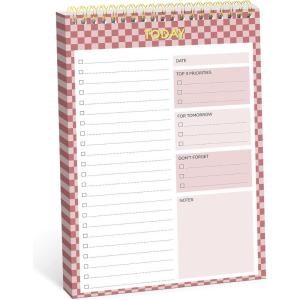 image:imageTaja To Do List Notepad  To Do List Notebook for Work with 52 Sheets 98 x 65 Undated Daily Planner Perfect for Daily Tasks and Goal Setting Notepad Suitable for Office Home amp School  Greenery SwaykRose Checkered