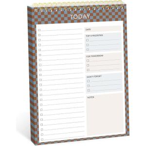 image:imageTaja To Do List Notepad  To Do List Notebook for Work with 52 Sheets 98 x 65 Undated Daily Planner Perfect for Daily Tasks and Goal Setting Notepad Suitable for Office Home amp School  Greenery SwayzEarth Checkered