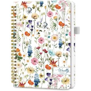 image:imageUndated Weekly Planner Weekly To Do List Notebook with Goal amp Habit Tracker Organizer A5 Weekly Planner Notebook with Spiral Binding 61 x 82  GreenbFloral