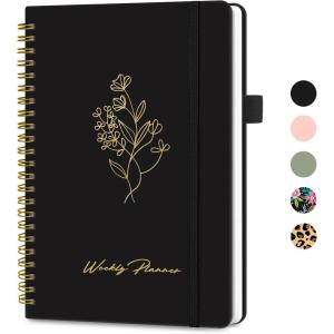 image:imageUndated Weekly Planner Weekly To Do List Notebook with Goal amp Habit Tracker Organizer A5 Weekly Planner Notebook with Spiral Binding 61 x 82  GreendBlack