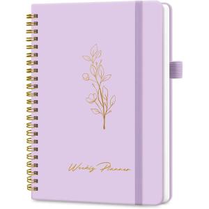 image:imageUndated Weekly Planner Weekly To Do List Notebook with Goal amp Habit Tracker Organizer A5 Weekly Planner Notebook with Spiral Binding 61 x 82  GreengPurple