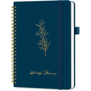 image:imageUndated Weekly Planner Weekly To Do List Notebook with Goal amp Habit Tracker Organizer A5 Weekly Planner Notebook with Spiral Binding 61 x 82  GreeniNavy