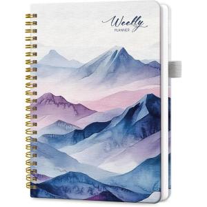 image:imageUndated Weekly Planner Weekly To Do List Notebook with Goal amp Habit Tracker Organizer A5 Weekly Planner Notebook with Spiral Binding 61 x 82  GreenkDistant Peaks