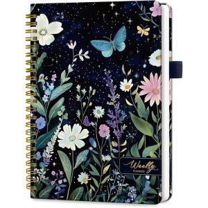 image:imageUndated Weekly Planner Weekly To Do List Notebook with Goal amp Habit Tracker Organizer A5 Weekly Planner Notebook with Spiral Binding 61 x 82  GreenoCelestial Garden