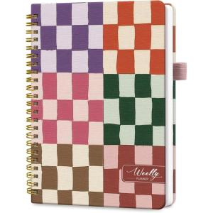 image:imageUndated Weekly Planner Weekly To Do List Notebook with Goal amp Habit Tracker Organizer A5 Weekly Planner Notebook with Spiral Binding 61 x 82  GreenpCheckered