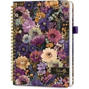 image:imageUndated Weekly Planner Weekly To Do List Notebook with Goal amp Habit Tracker Organizer A5 Weekly Planner Notebook with Spiral Binding 61 x 82  GreensMidnight Bloom