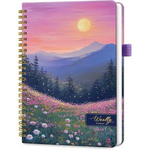 image:imageUndated Weekly Planner Weekly To Do List Notebook with Goal amp Habit Tracker Organizer A5 Weekly Planner Notebook with Spiral Binding 61 x 82  GreenuTwilight Bloom