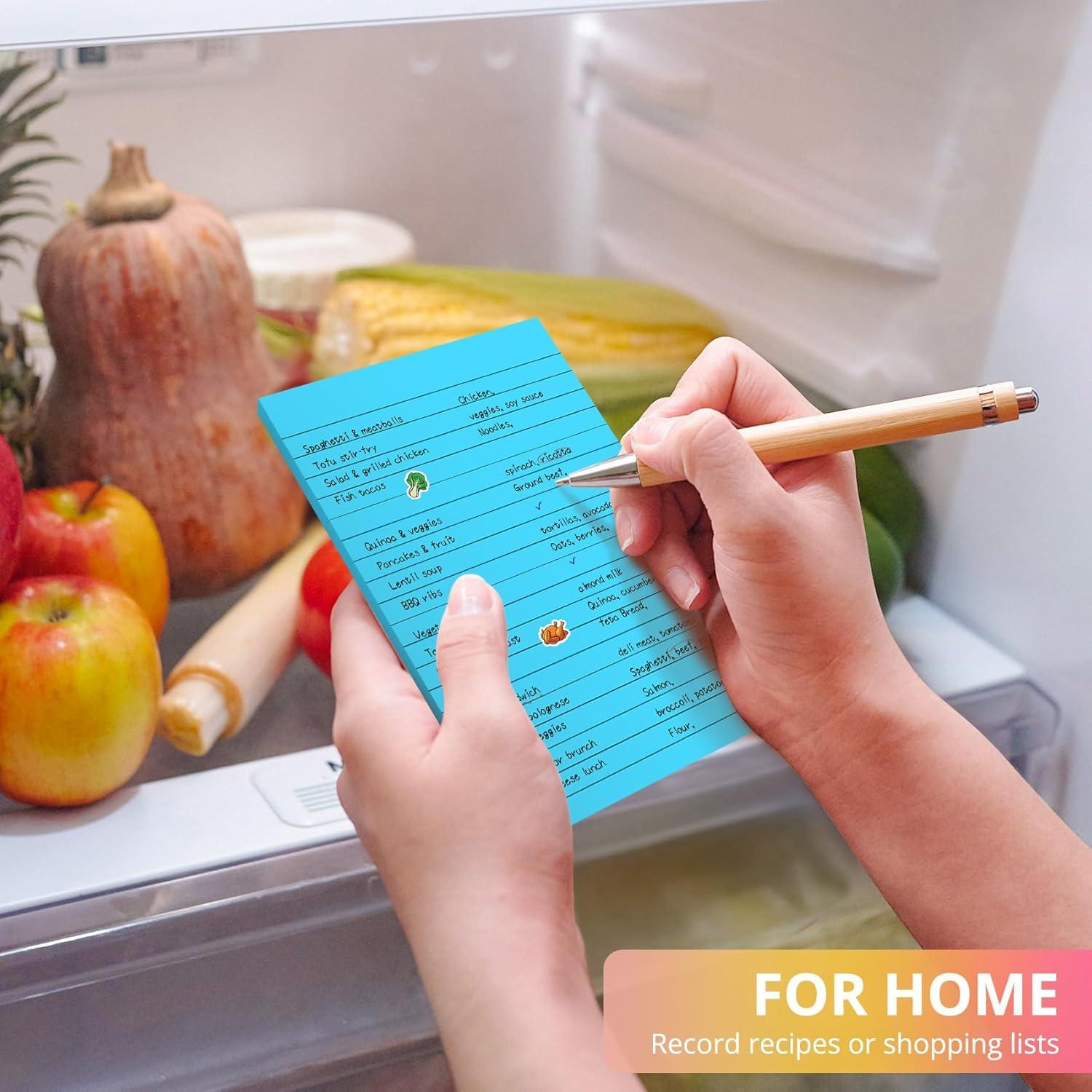 image:imageLined Sticky Notes 24 Pads 4x6 Inches Large Sticky Notes with Lines Memo Note Pads in Multi Colors 30 SheetsPad Super Sticking Power for Office Home amp Planning BrightBright