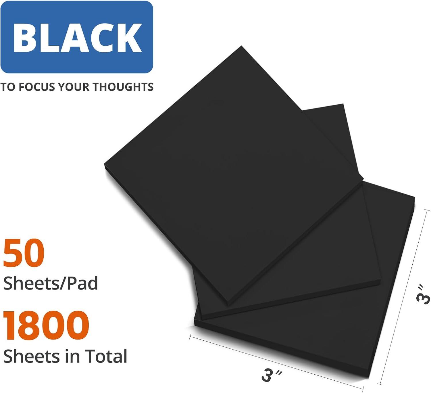 image:imageLined Sticky Notes 36 Pads 3x3 Inches SelfStick Note Pads Perfect for Office Study and Daily Life Organization VintageBlack