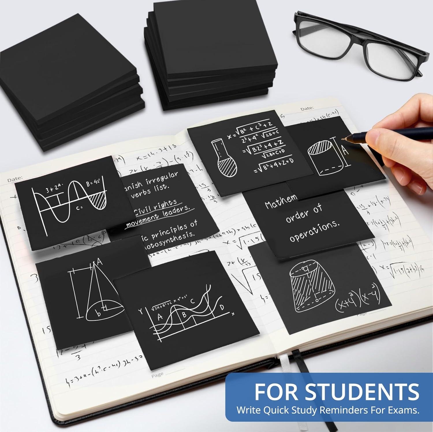 image:imageLined Sticky Notes 36 Pads 3x3 Inches SelfStick Note Pads Perfect for Office Study and Daily Life Organization VintageBlack