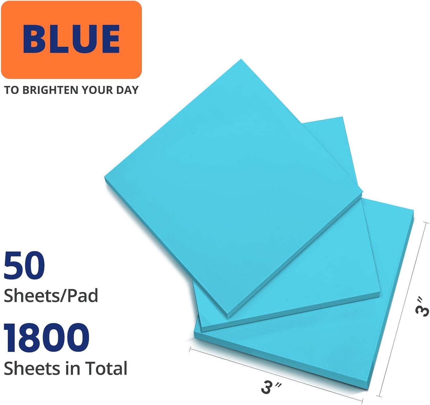 image:imageLined Sticky Notes 36 Pads 3x3 Inches SelfStick Note Pads Perfect for Office Study and Daily Life Organization VintageBlue