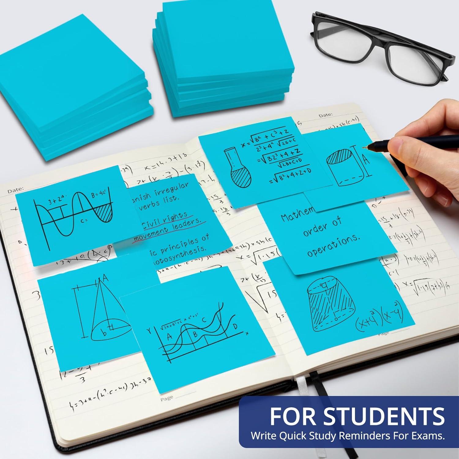 image:imageLined Sticky Notes 36 Pads 3x3 Inches SelfStick Note Pads Perfect for Office Study and Daily Life Organization VintageBlue