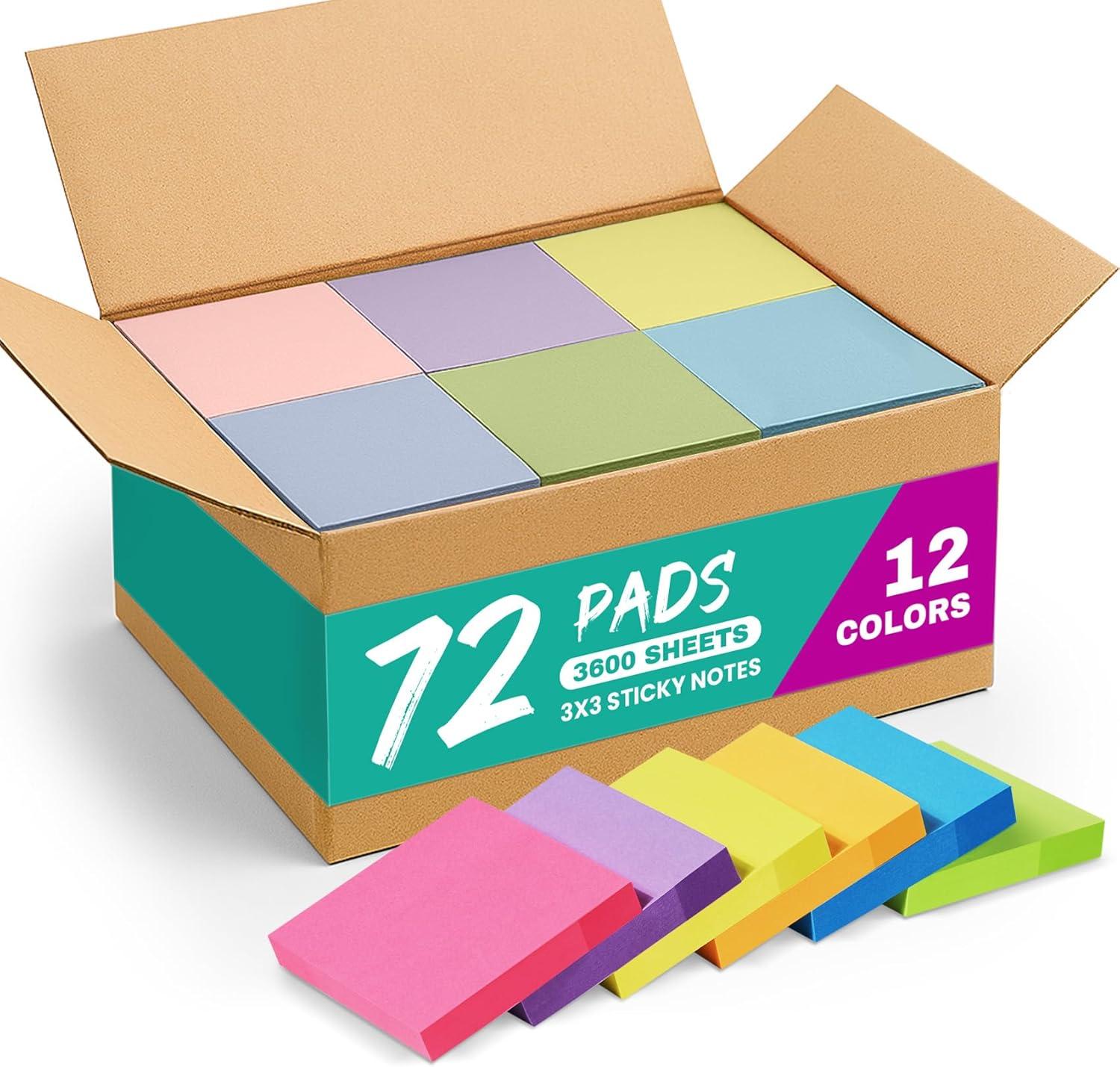image:imageLined Sticky Notes 36 Pads 3x3 Inches SelfStick Note Pads Perfect for Office Study and Daily Life Organization VintageBright