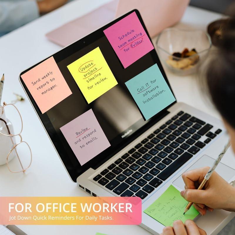 image:imageLined Sticky Notes 36 Pads 3x3 Inches SelfStick Note Pads Perfect for Office Study and Daily Life Organization VintageBright