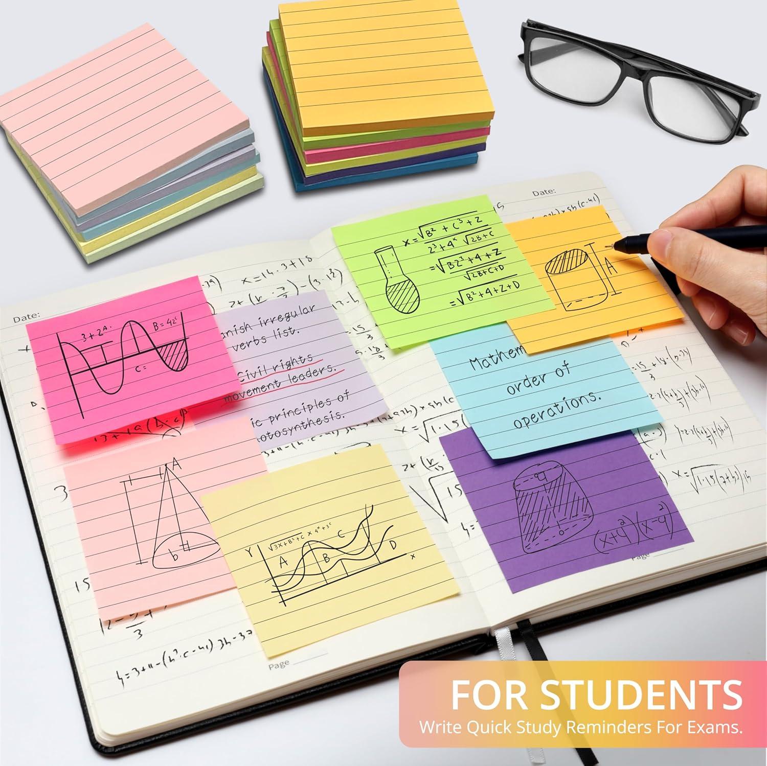 image:imageLined Sticky Notes 36 Pads 3x3 Inches SelfStick Note Pads Perfect for Office Study and Daily Life Organization VintageBrightlined