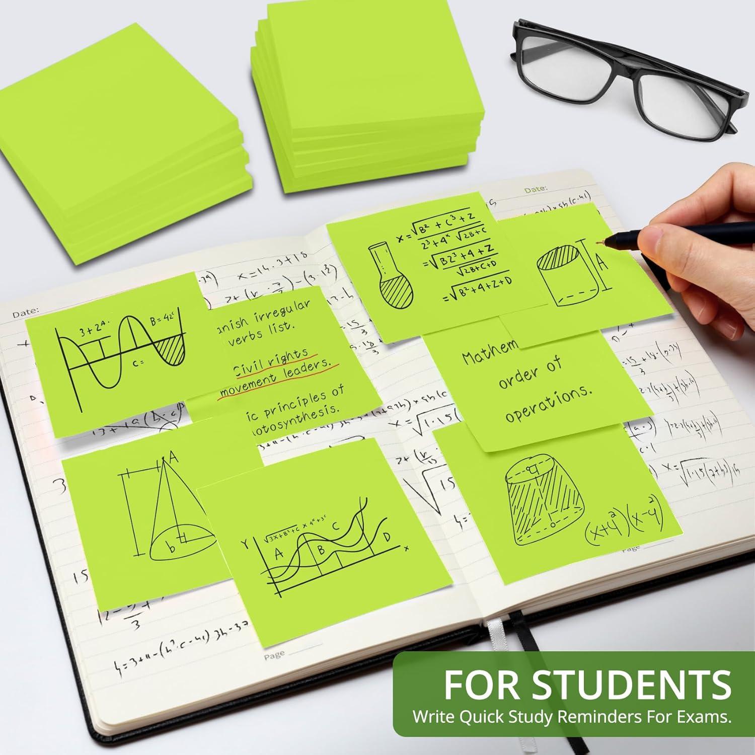 image:imageLined Sticky Notes 36 Pads 3x3 Inches SelfStick Note Pads Perfect for Office Study and Daily Life Organization VintageGreen