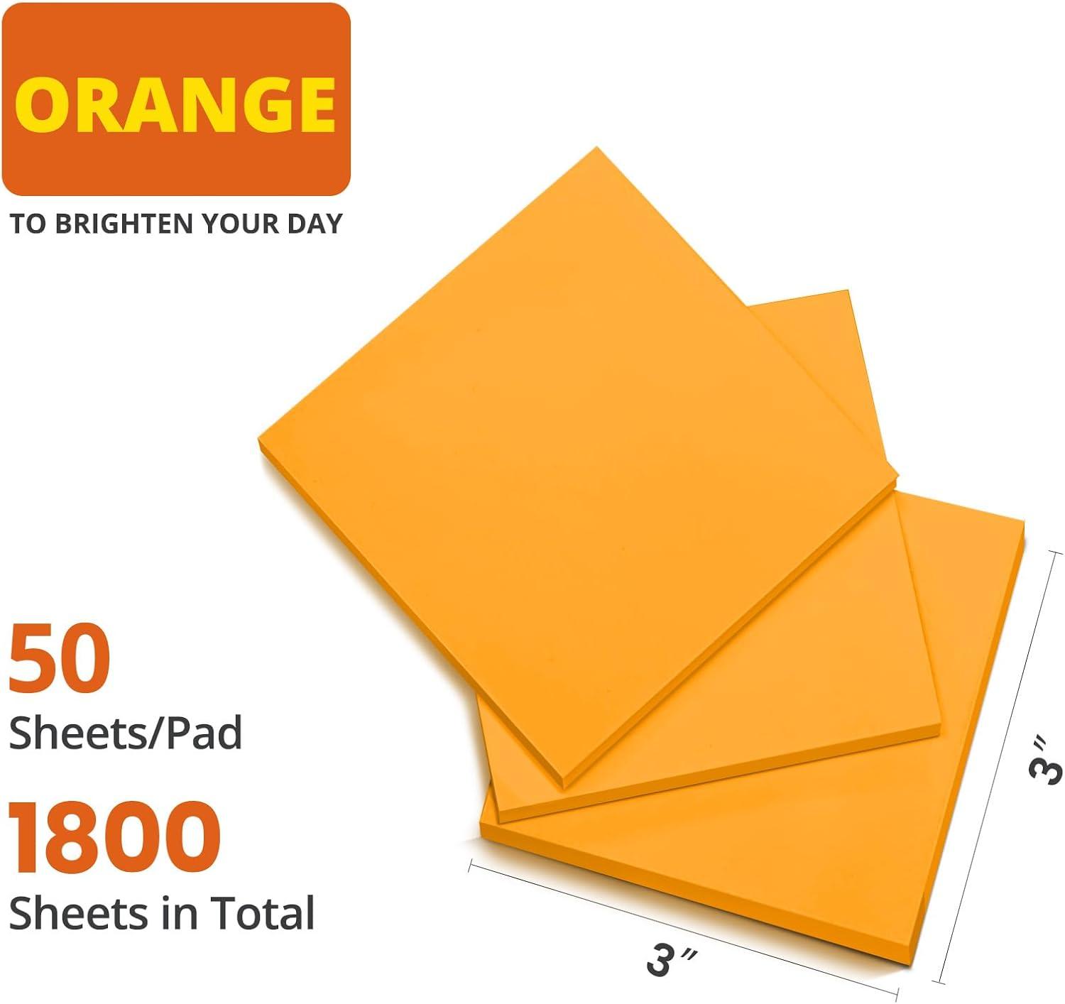 image:imageLined Sticky Notes 36 Pads 3x3 Inches SelfStick Note Pads Perfect for Office Study and Daily Life Organization VintageOrange