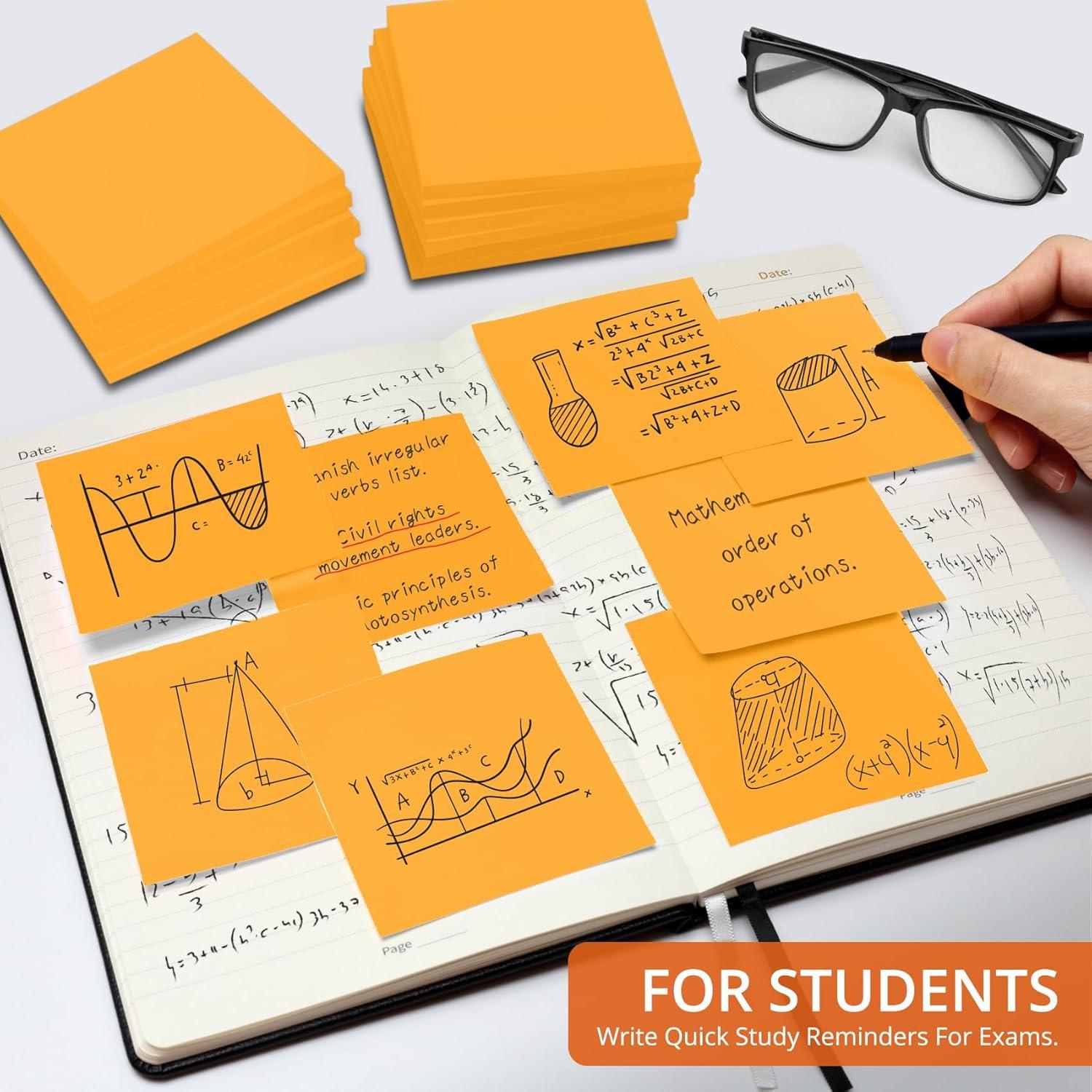 image:imageLined Sticky Notes 36 Pads 3x3 Inches SelfStick Note Pads Perfect for Office Study and Daily Life Organization VintageOrange