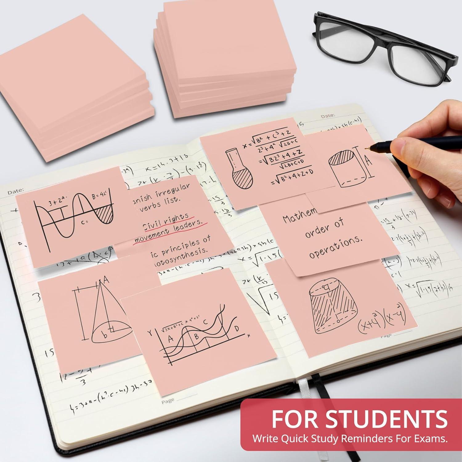 image:imageLined Sticky Notes 36 Pads 3x3 Inches SelfStick Note Pads Perfect for Office Study and Daily Life Organization VintagePink