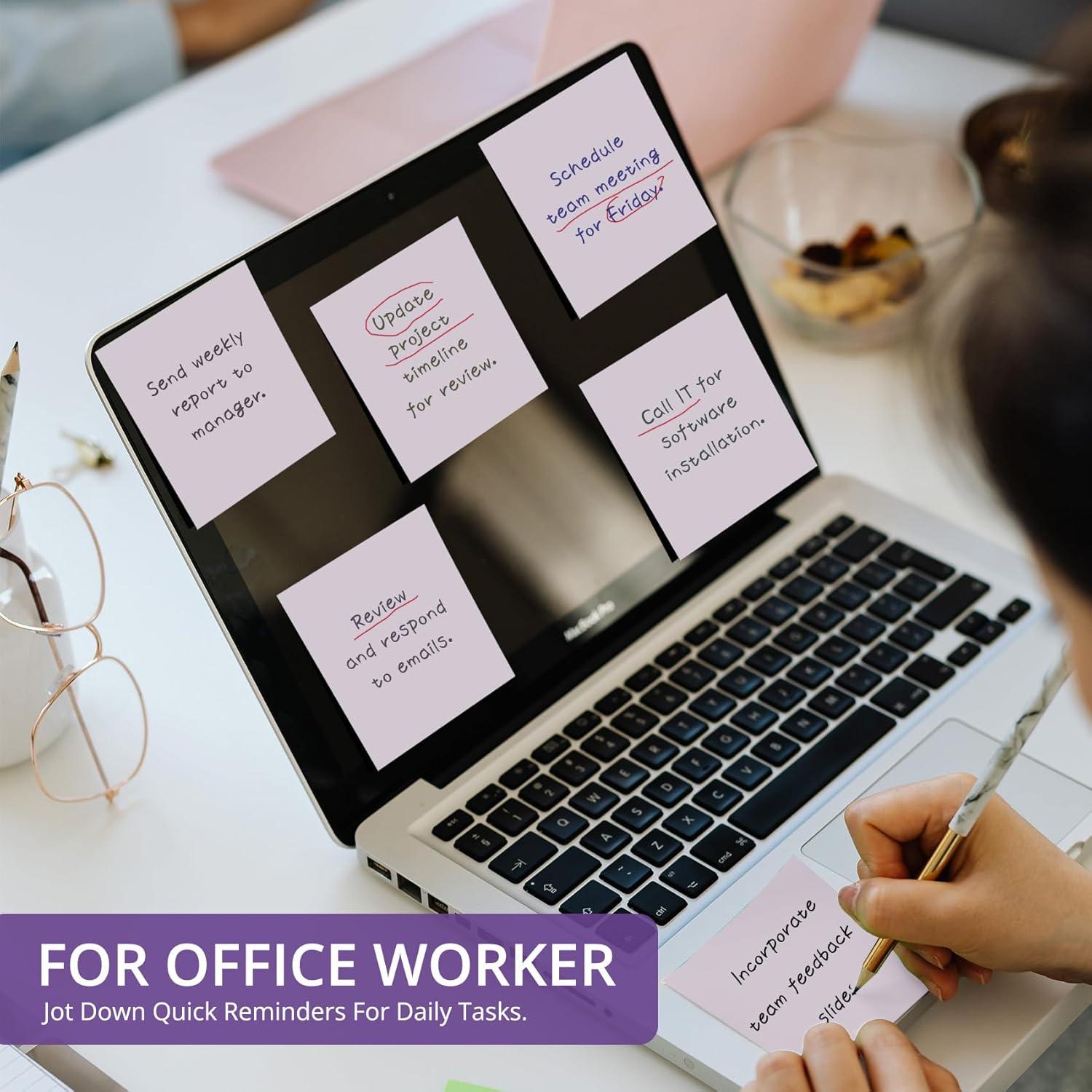 image:imageLined Sticky Notes 36 Pads 3x3 Inches SelfStick Note Pads Perfect for Office Study and Daily Life Organization VintagePurple