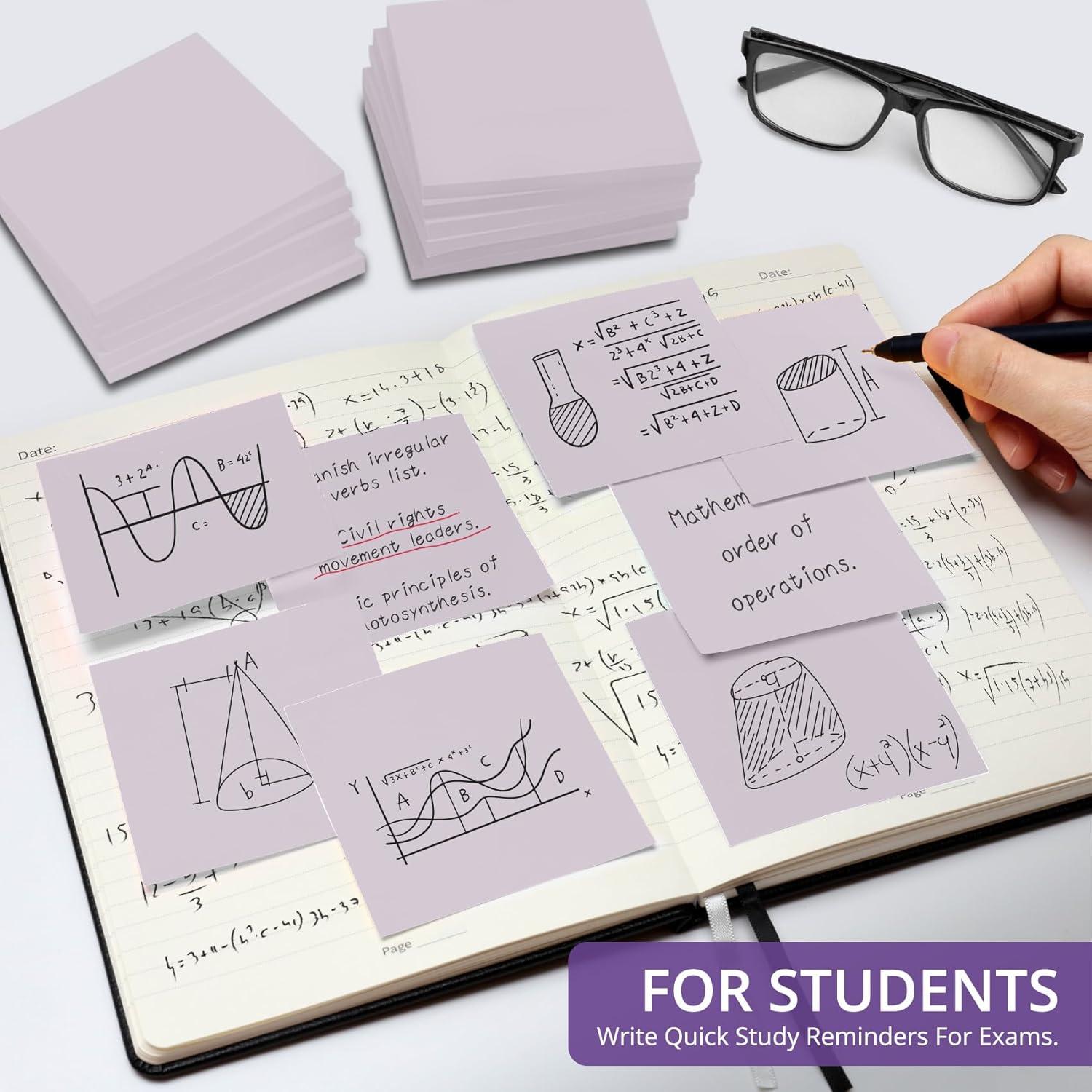 image:imageLined Sticky Notes 36 Pads 3x3 Inches SelfStick Note Pads Perfect for Office Study and Daily Life Organization VintagePurple