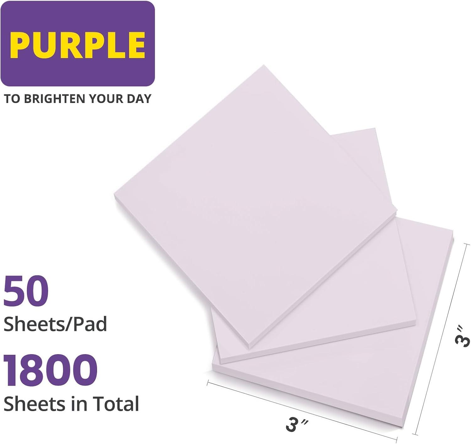 image:imageLined Sticky Notes 36 Pads 3x3 Inches SelfStick Note Pads Perfect for Office Study and Daily Life Organization VintagePurple