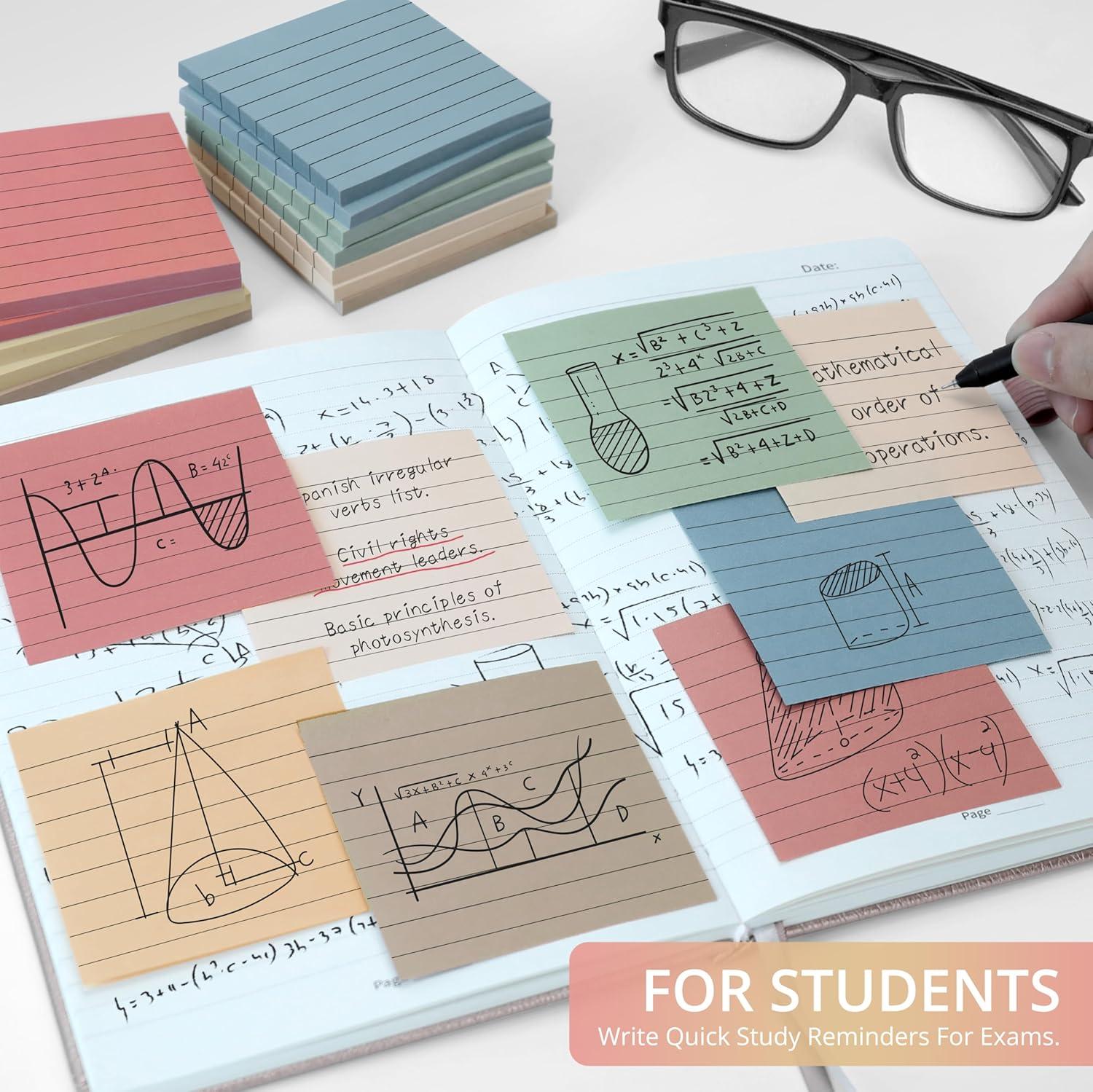 image:imageLined Sticky Notes 36 Pads 3x3 Inches SelfStick Note Pads Perfect for Office Study and Daily Life Organization VintageVingtagelined