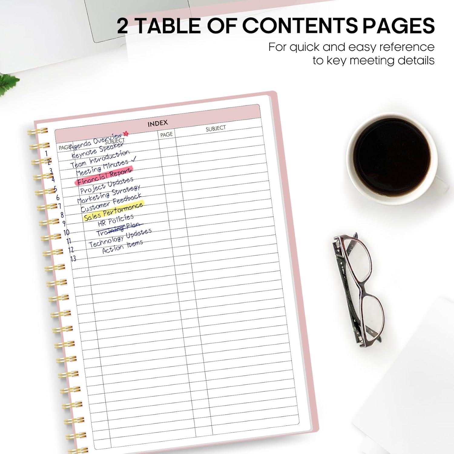 image:imageMeeting Notebook for Work Organization Work Planner Notebook with Action Items Agenda Planner for Note Taking 160 Pages 69 X 99 Project Organizer for Men amp Women Pinkz Multi