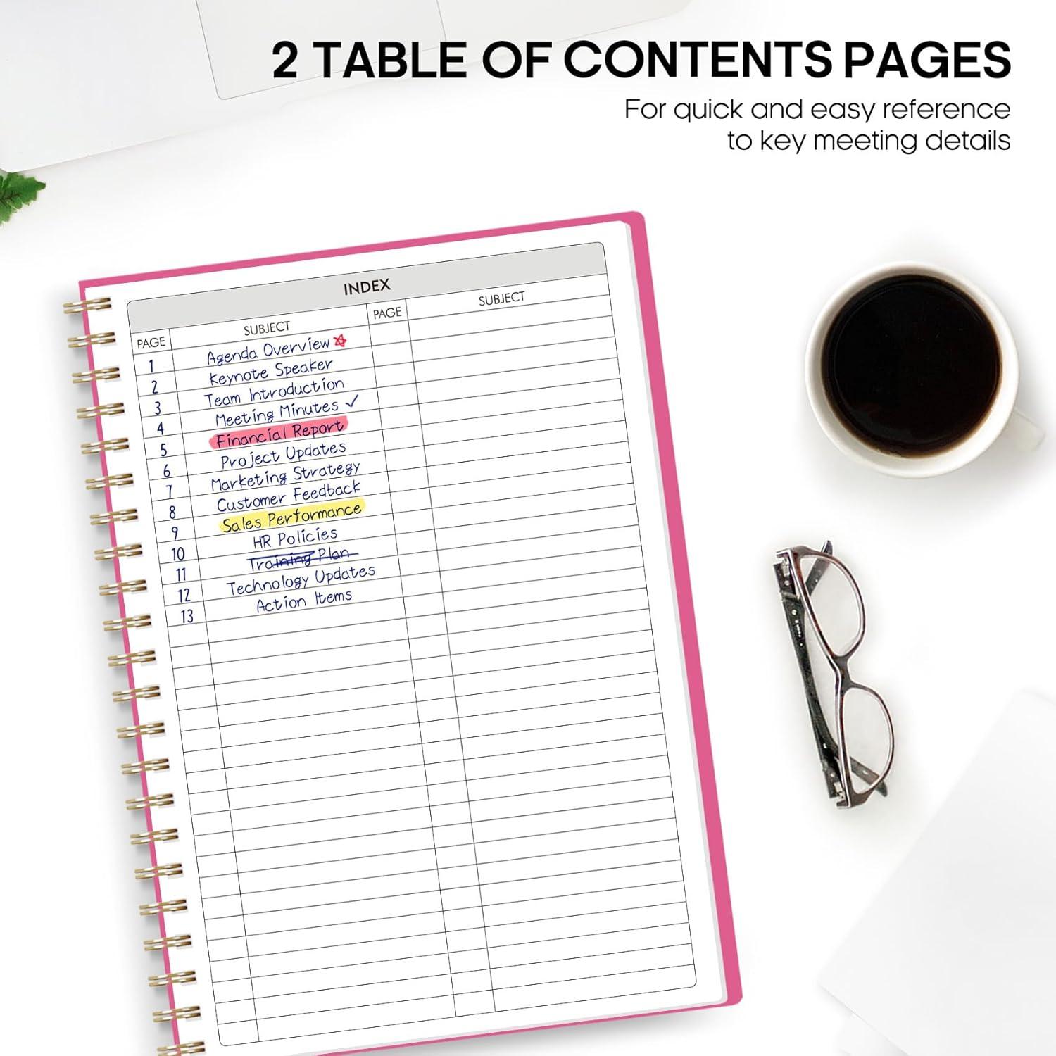 image:imageMeeting Notebook for Work Organization Work Planner Notebook with Action Items Agenda Planner for Note Taking 160 Pages 69 X 99 Project Organizer for Men amp Women Pinki Berry Pink