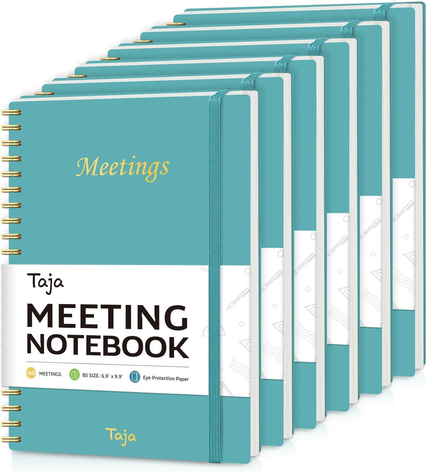 image:imageMeeting Notebook for Work Organization Work Planner Notebook with Action Items Agenda Planner for Note Taking 160 Pages 69 X 99 Project Organizer for Men amp Women PinkbBlue