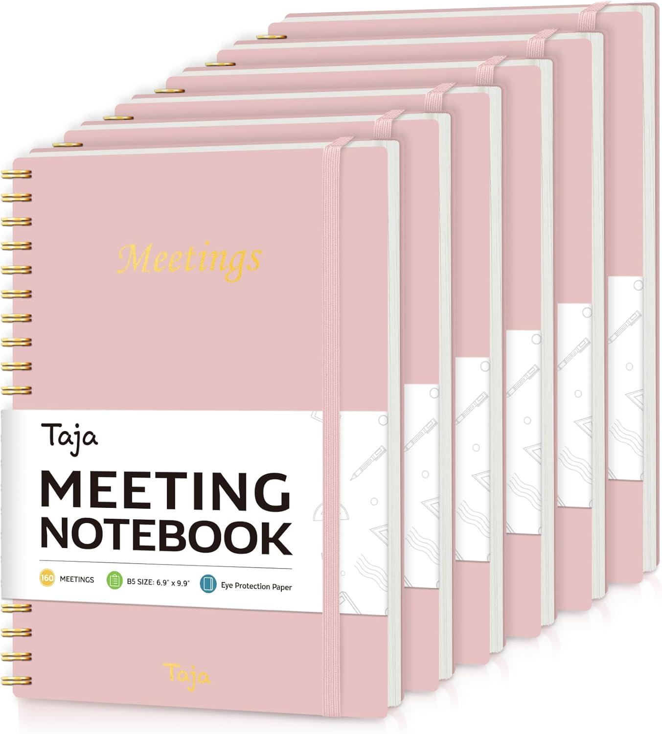 image:imageMeeting Notebook for Work Organization Work Planner Notebook with Action Items Agenda Planner for Note Taking 160 Pages 69 X 99 Project Organizer for Men amp Women PinkaPink