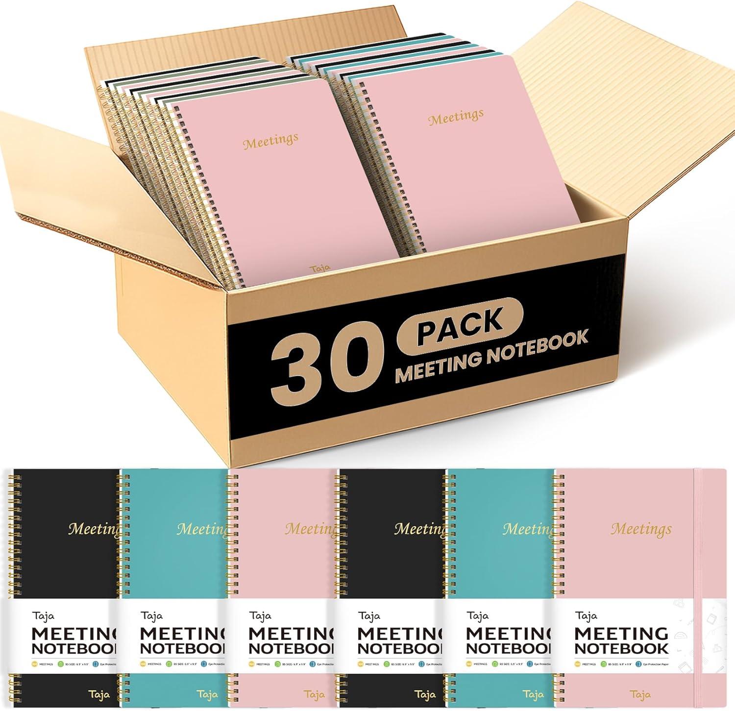 image:imageMeeting Notebook for Work Organization Work Planner Notebook with Action Items Agenda Planner for Note Taking 160 Pages 69 X 99 Project Organizer for Men amp Women Pinkz Multi