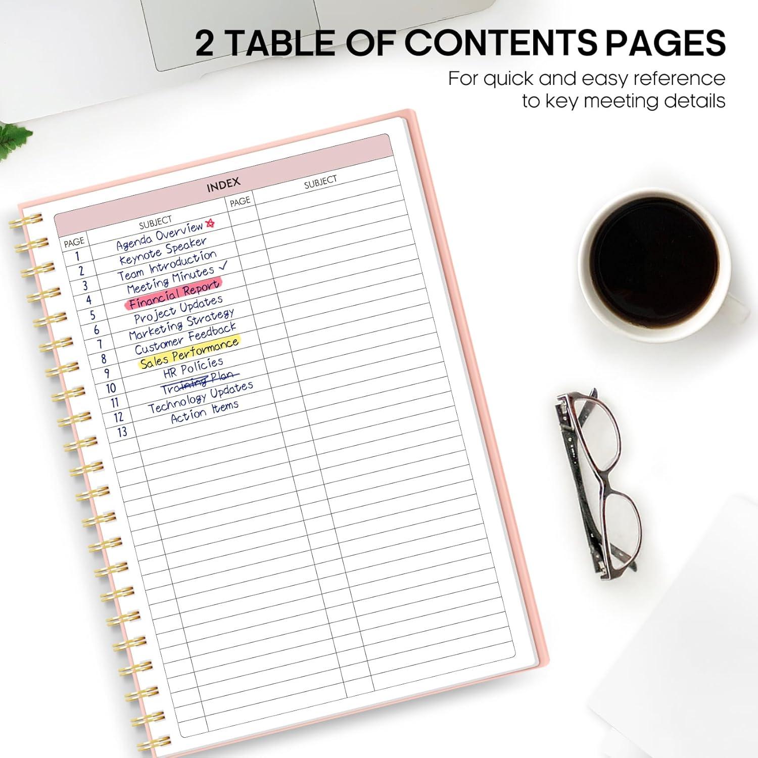 image:imageMeeting Notebook for Work Organization Work Planner Notebook with Action Items Agenda Planner for Note Taking 160 Pages 69 X 99 Project Organizer for Men amp Women PinkaPink