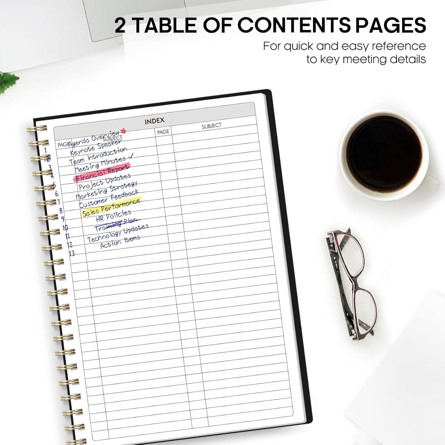 image:imageMeeting Notebook for Work Organization Work Planner Notebook with Action Items Agenda Planner for Note Taking 160 Pages 69 X 99 Project Organizer for Men amp Women Pinkz Multi