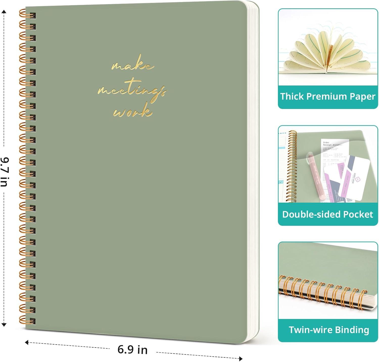 image:imageMeeting Notebook for Work Organization Work notebook with action items Meeting Minutes Planner Notebook Perfect Office Supplies for Men amp Women Pink48 Pack