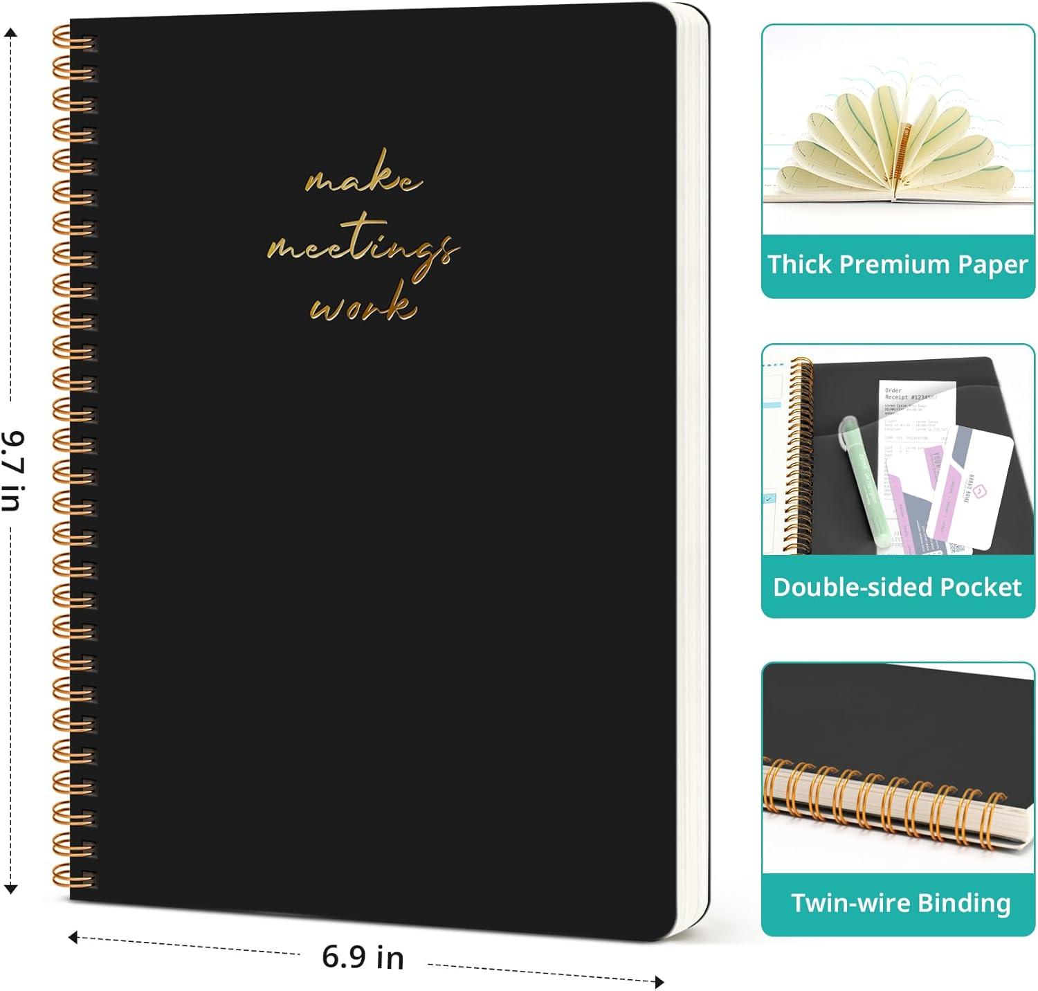 image:imageMeeting Notebook for Work Organization Work notebook with action items Meeting Minutes Planner Notebook Perfect Office Supplies for Men amp Women Pink48 Pack
