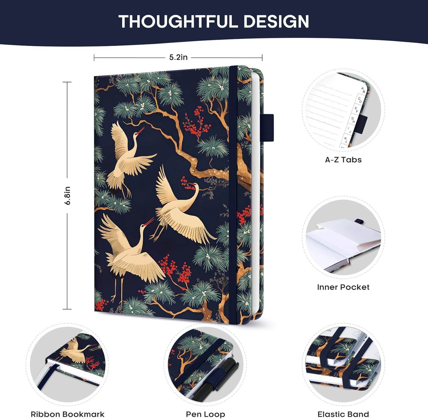 image:imageTaja Address Book with Alphabetical TabsHardcover Address Book Large Print for Record Contacts Small Address Book to Store All Your Important Informations in One Place AquamarineHCrane
