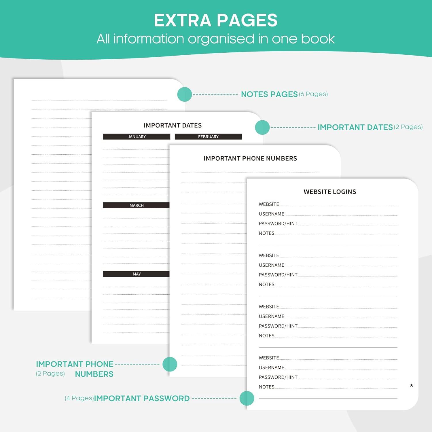 image:imageTaja Address Book with Alphabetical TabsHardcover Address Book Large Print for Record Contacts Small Address Book to Store All Your Important Informations in One Place AquamarineAAquamarine