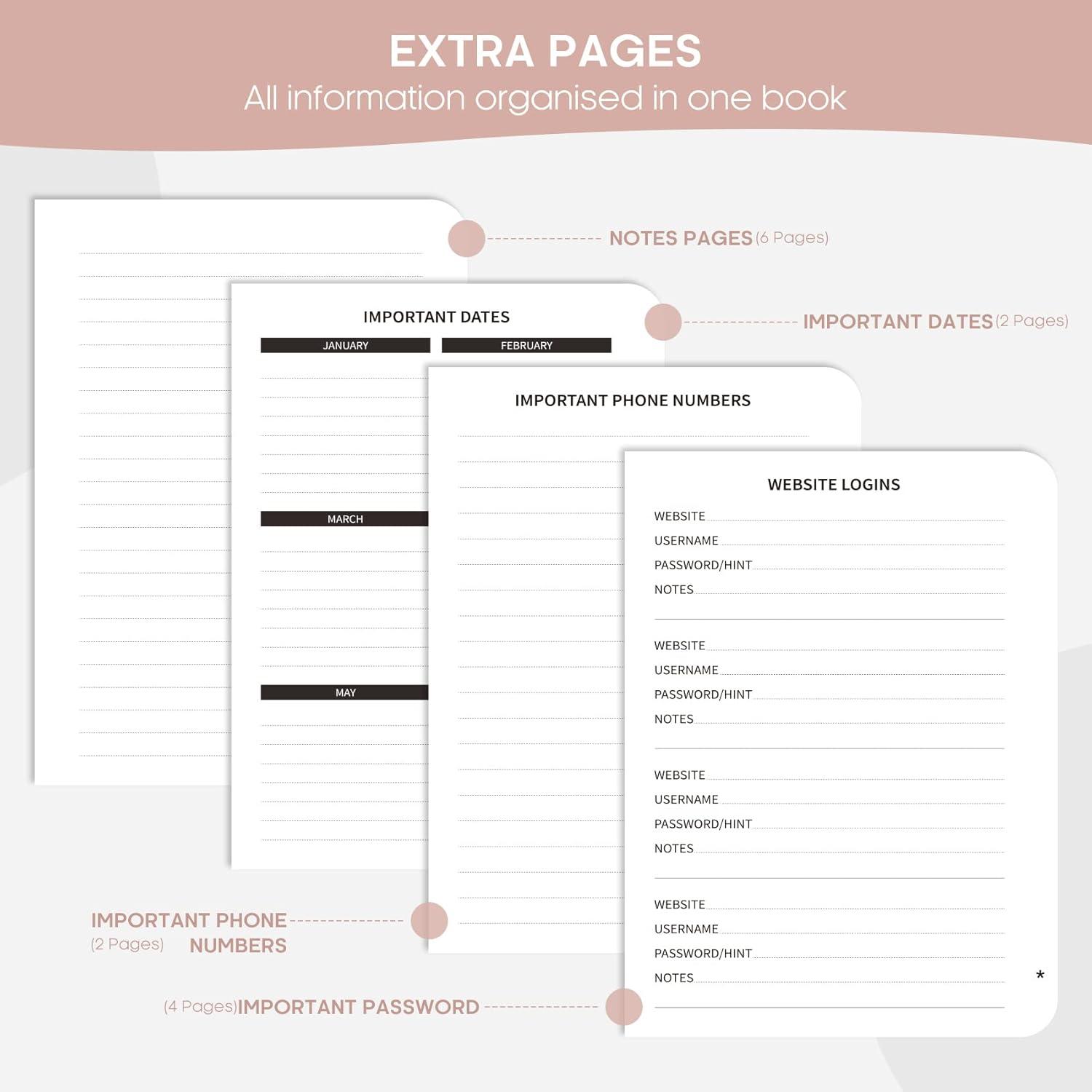 image:imageTaja Address Book with Alphabetical TabsHardcover Address Book Large Print for Record Contacts Small Address Book to Store All Your Important Informations in One Place AquamarineARose Gold2