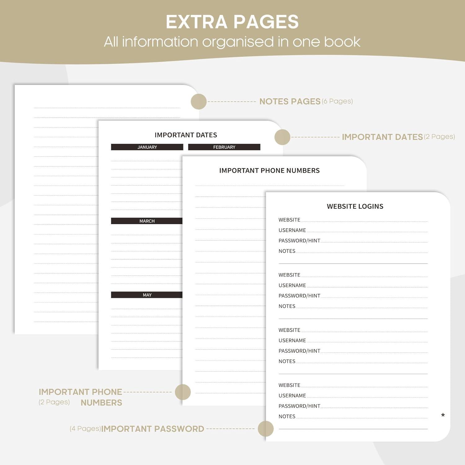 image:imageTaja Address Book with Alphabetical TabsHardcover Address Book Large Print for Record Contacts Small Address Book to Store All Your Important Informations in One Place AquamarineCBeige