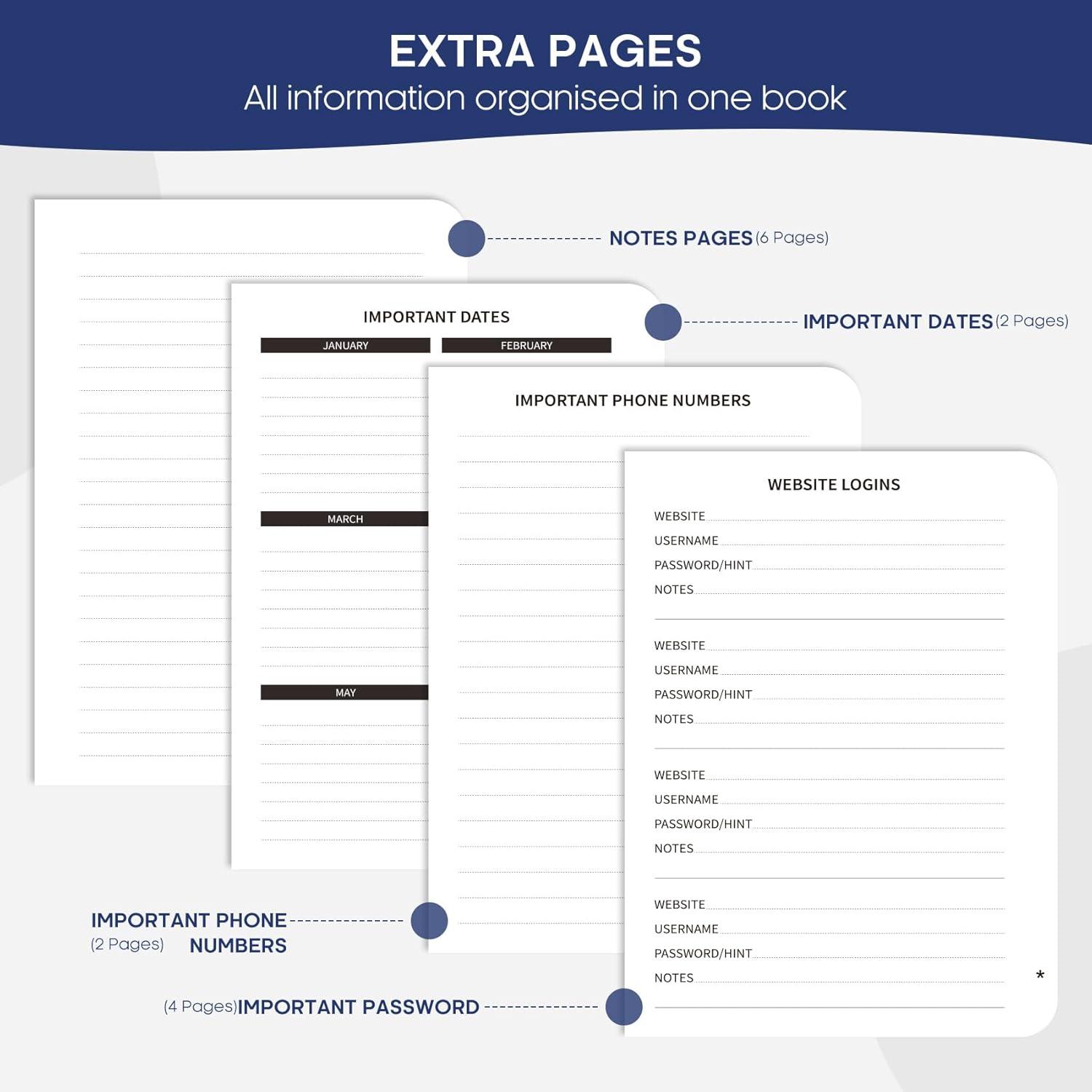 image:imageTaja Address Book with Alphabetical TabsHardcover Address Book Large Print for Record Contacts Small Address Book to Store All Your Important Informations in One Place AquamarineCCobalt
