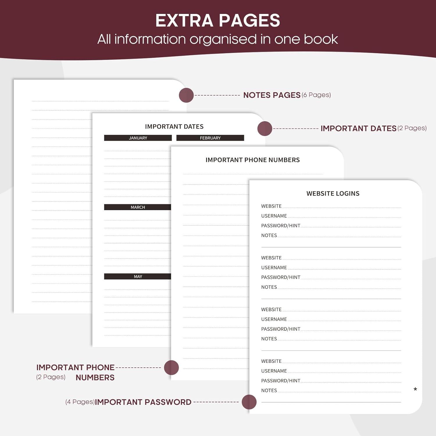 image:imageTaja Address Book with Alphabetical TabsHardcover Address Book Large Print for Record Contacts Small Address Book to Store All Your Important Informations in One Place AquamarineCBurgundy