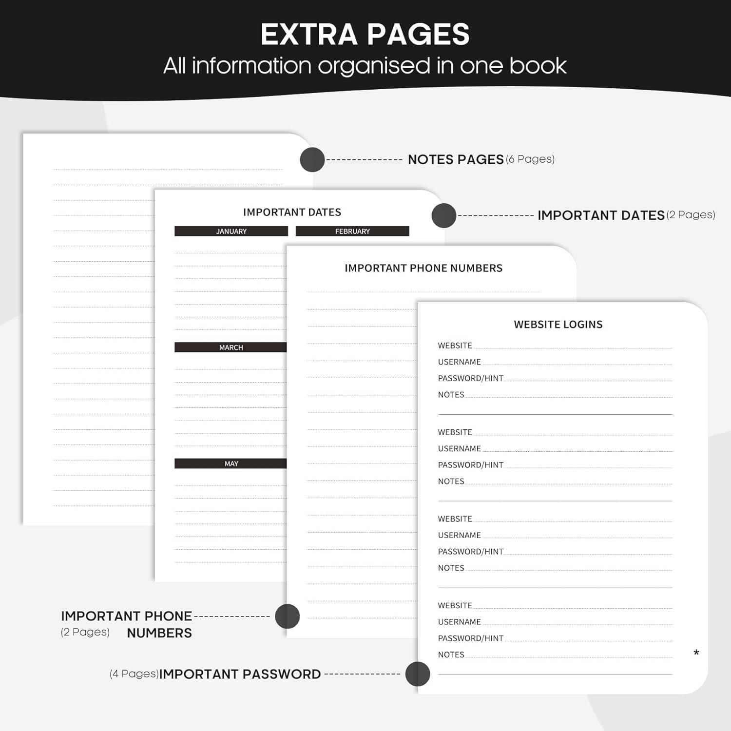 image:imageTaja Address Book with Alphabetical TabsHardcover Address Book Large Print for Record Contacts Small Address Book to Store All Your Important Informations in One Place AquamarineBBlack