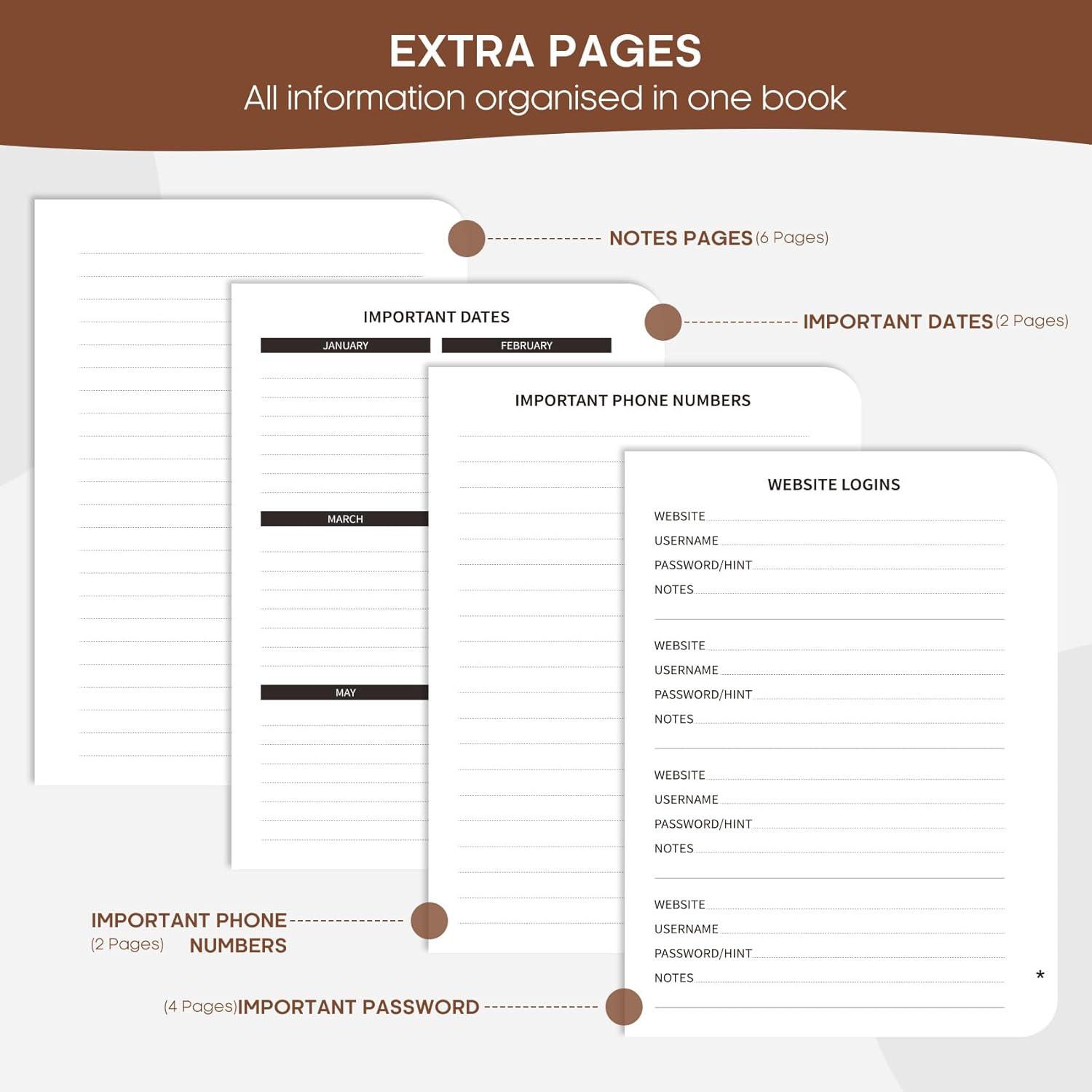 image:imageTaja Address Book with Alphabetical TabsHardcover Address Book Large Print for Record Contacts Small Address Book to Store All Your Important Informations in One Place AquamarineCBrown