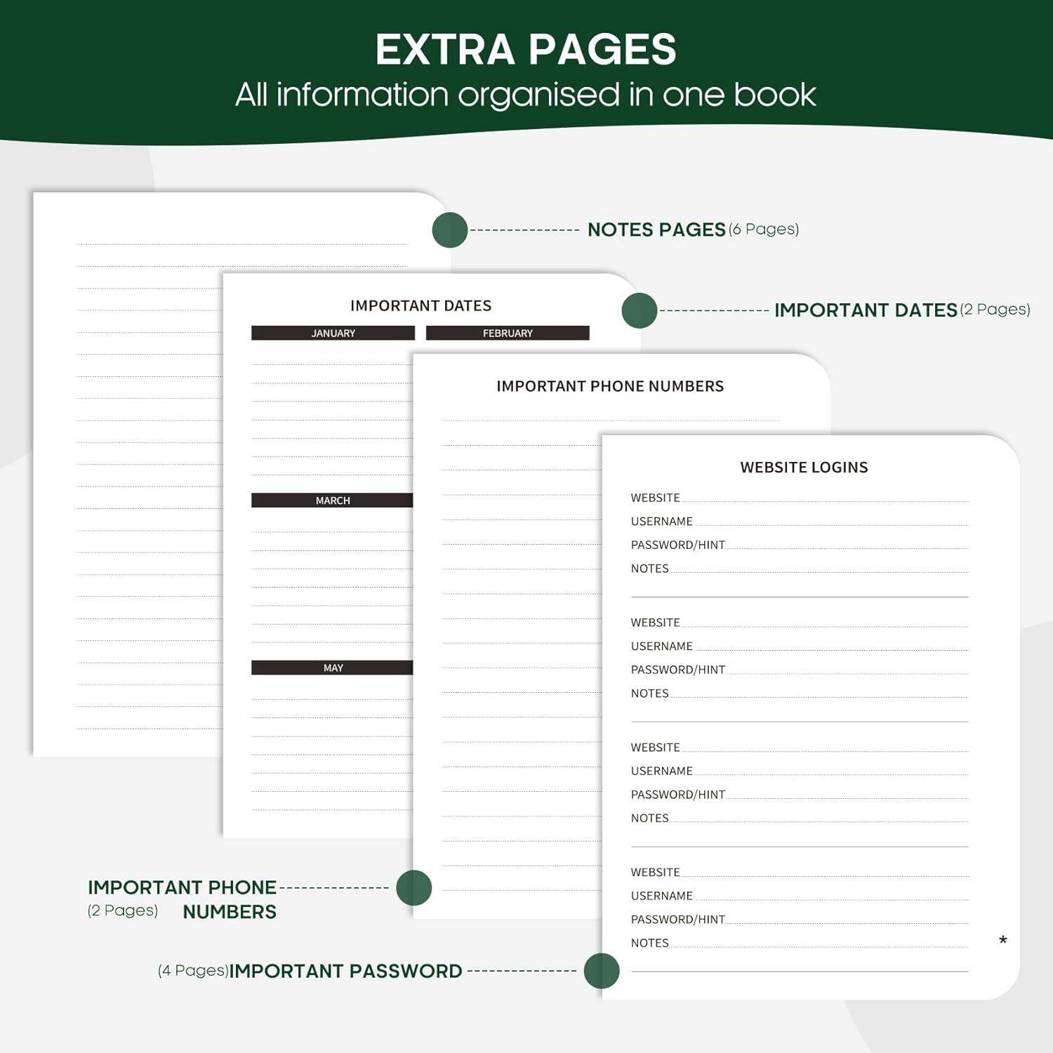 image:imageTaja Address Book with Alphabetical TabsHardcover Address Book Large Print for Record Contacts Small Address Book to Store All Your Important Informations in One Place AquamarineBButterfly