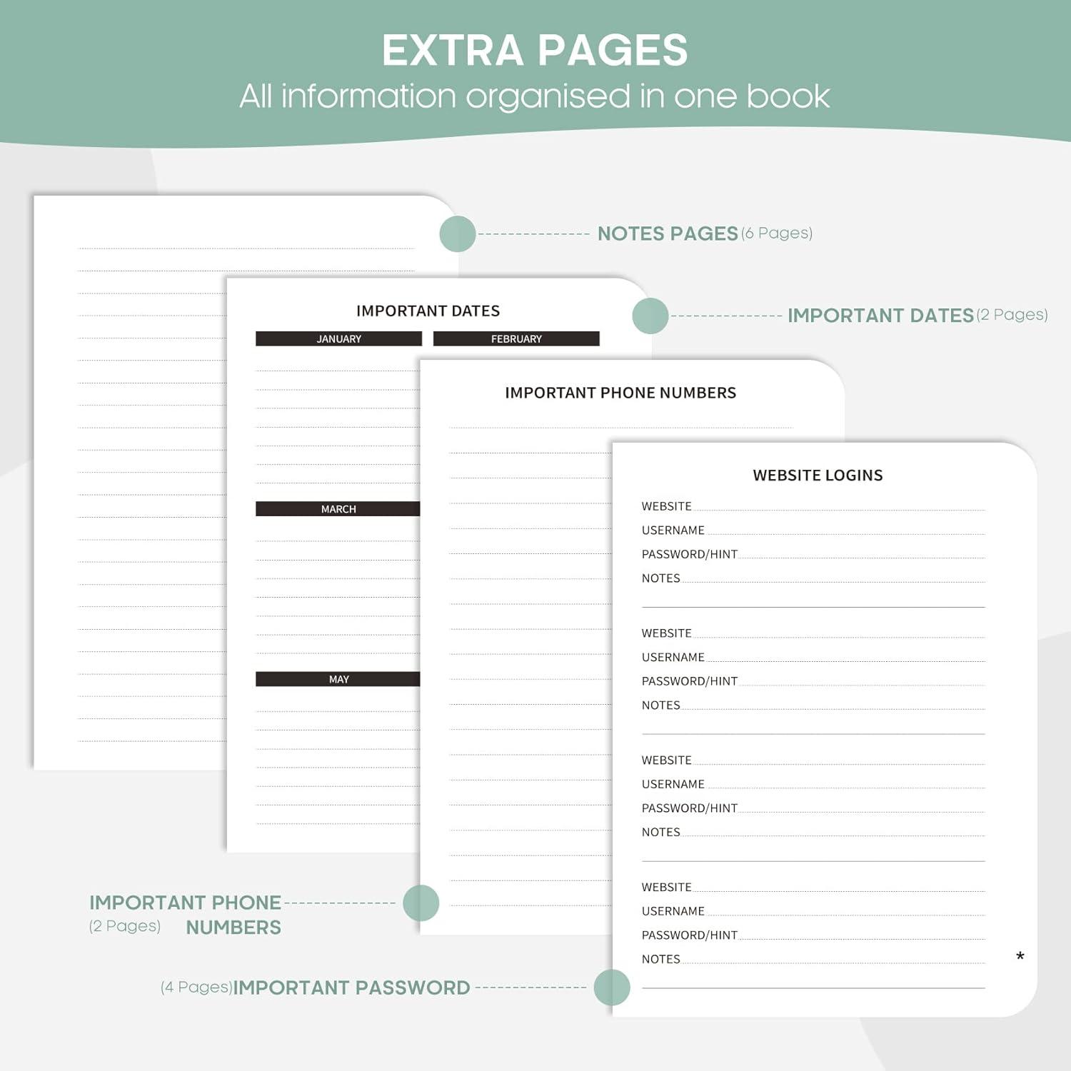 image:imageTaja Address Book with Alphabetical TabsHardcover Address Book Large Print for Record Contacts Small Address Book to Store All Your Important Informations in One Place AquamarineBLittle Fortune