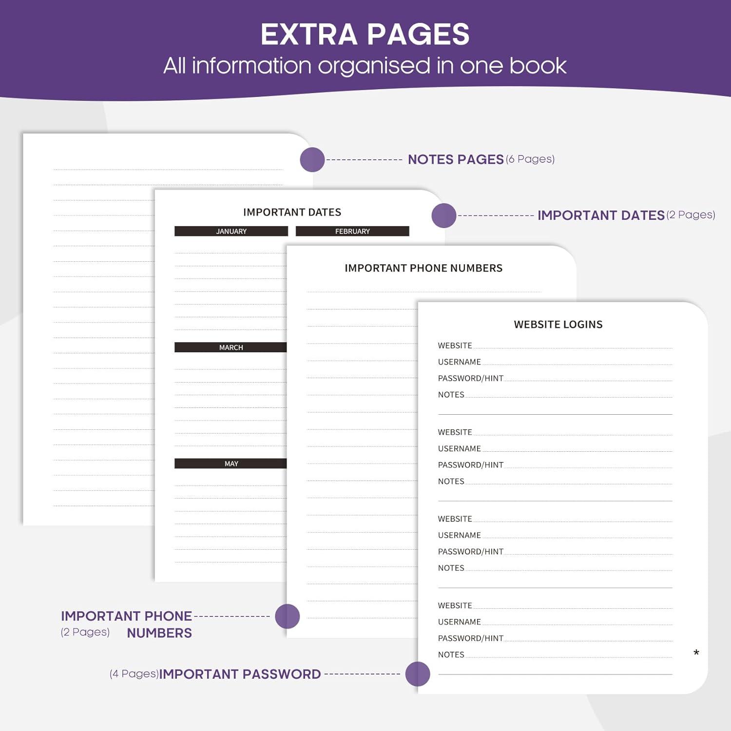 image:imageTaja Address Book with Alphabetical TabsHardcover Address Book Large Print for Record Contacts Small Address Book to Store All Your Important Informations in One Place AquamarineDPurple